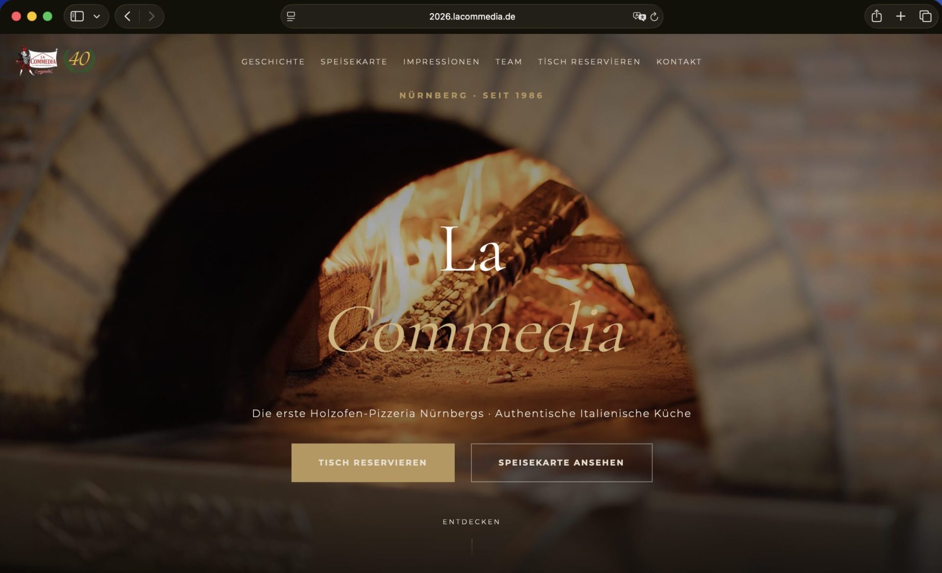 La Commedia Website aktuell, 2026